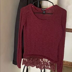 Maroon lace sweater
